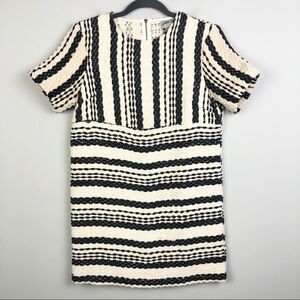 ASOS | Short Sleeve Striped Woven Shift Dress NEW Women’s Size 6 Cream & Black